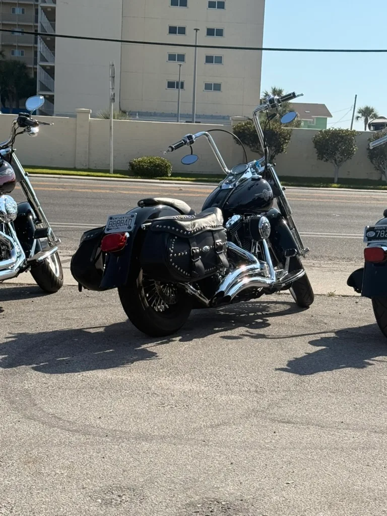 Harley Davidson parked at Buster's Beer and Bait