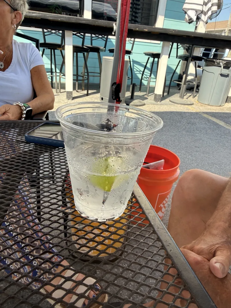Cold draft beer at Buster's outdoor bar